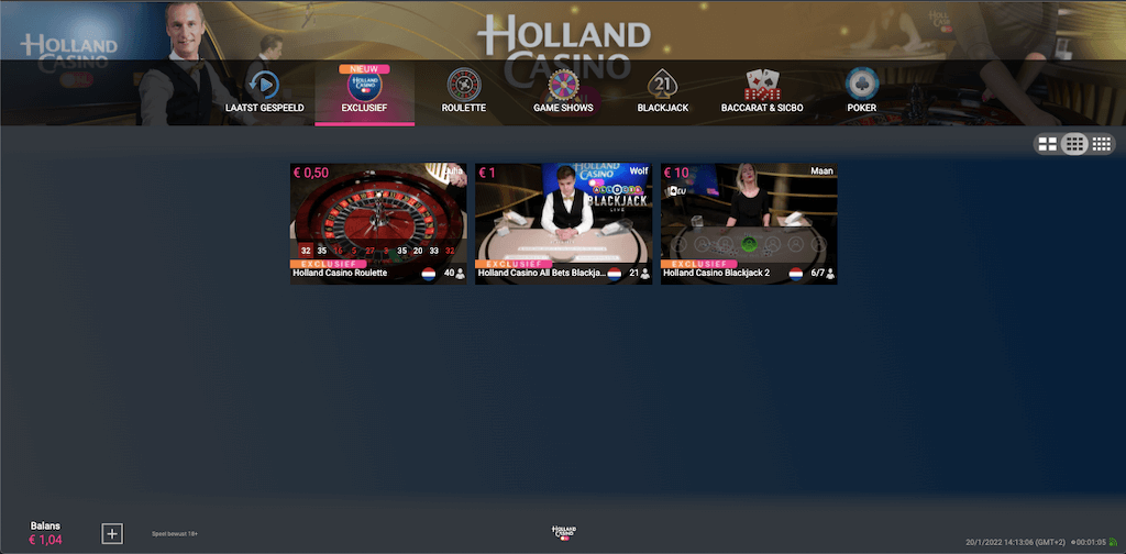 Nederlandse speeltafels bij Holland Casino Online