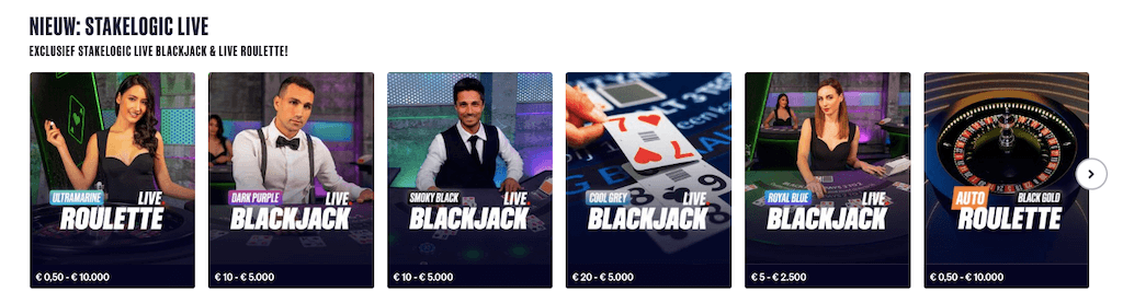 Stakelogic Live is te vinden in het live casino van BetCity