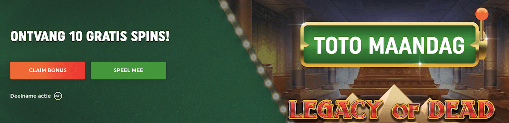 TOTO Maandag Gratis Spins voor Legacy of Dead