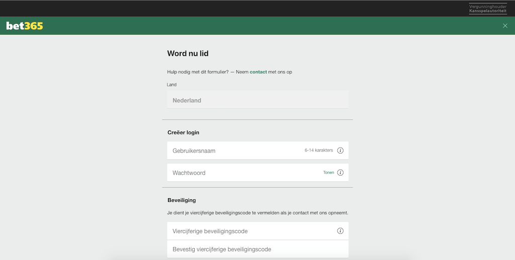 Een account aanmaken op bet365.nl