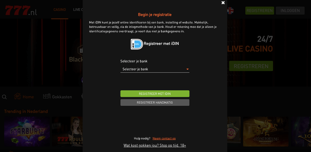 Registratie Casino777 - Hoe een account openen?