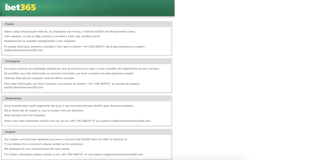 Bet365 onbereikbaar