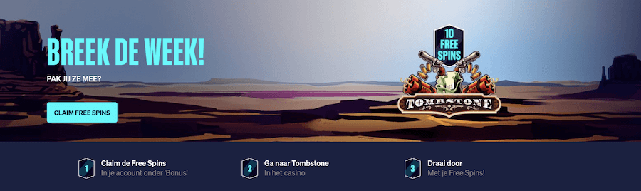 Woensdag Free Spins Bonus bij BetCity -Tombstone!