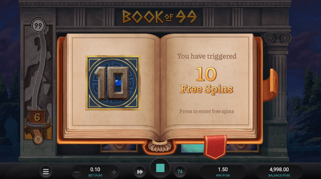 Free spins in Book of 99