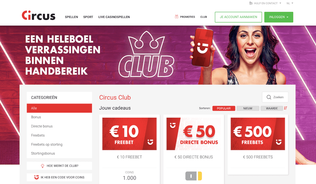 Circus Club, het loyaliteitsprogramma van Circus Casino
