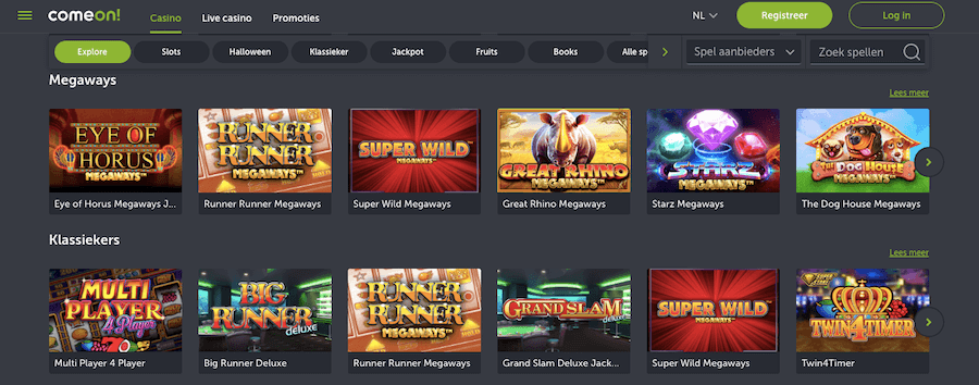 Slots van ComeOn Casino Nederland