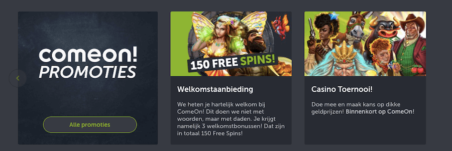 ComeOn casino promoties