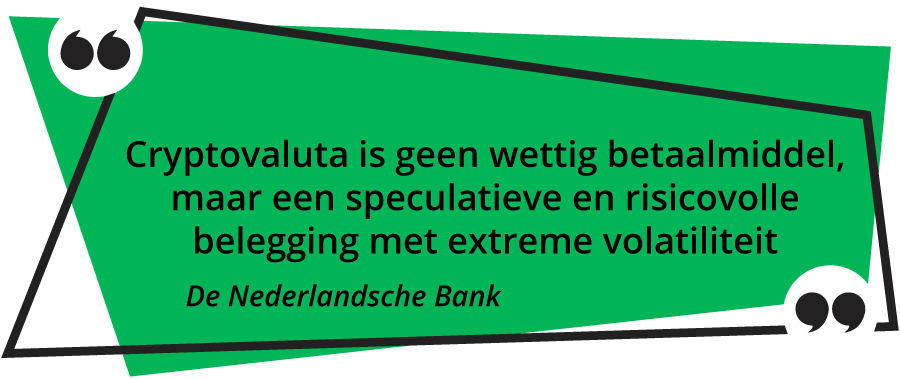 Crypto is volgens de Nederlandsche Bank (DNB) geen geldig betaalmiddel