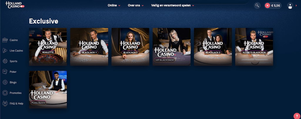 Exclusieve speeltafels bij Holland Casino Online