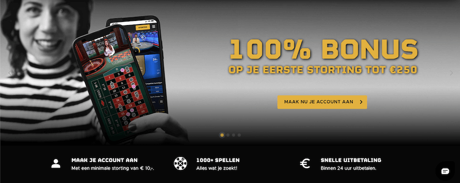 Fair Play Casino Welkomstbonus: 100% tot €250 