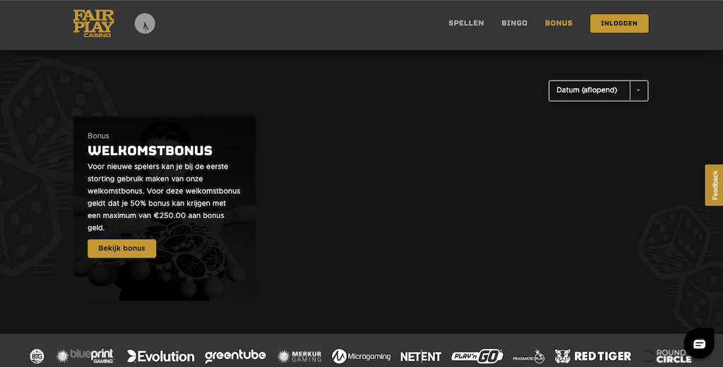 Vaste promoties van Fair Play Online Casino