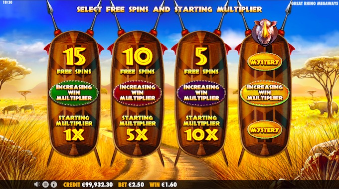 Great Rhino Megaways Free Spins