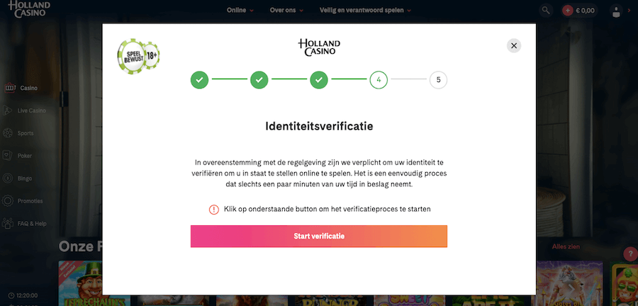 Registratieproces Holland Casino Online