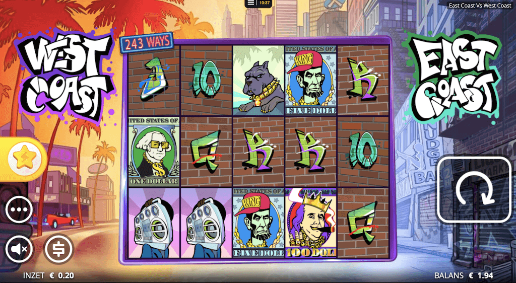 Hoog volatiel slot: East Coast vs West Coast van Nolimit City