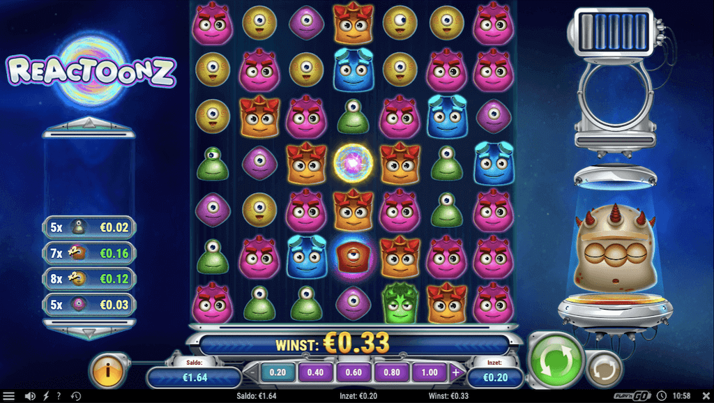 Hoog volatiel slot: Reactoonz van Play'n GO!