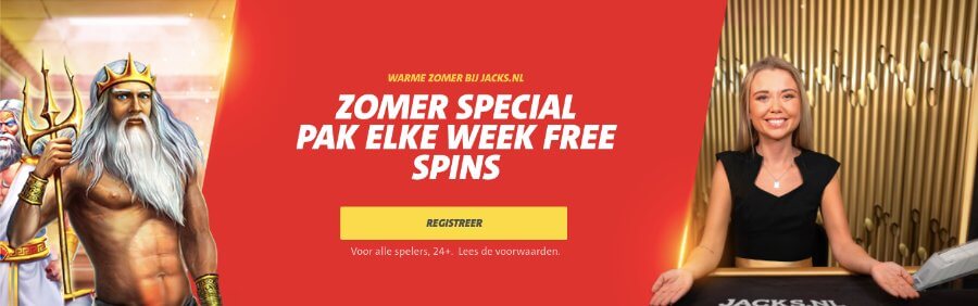 Jack's Free Spins Special: pak elke week 25 no wager free spins!