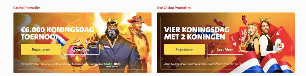 Koningsdag promoties bij Jack's Casino