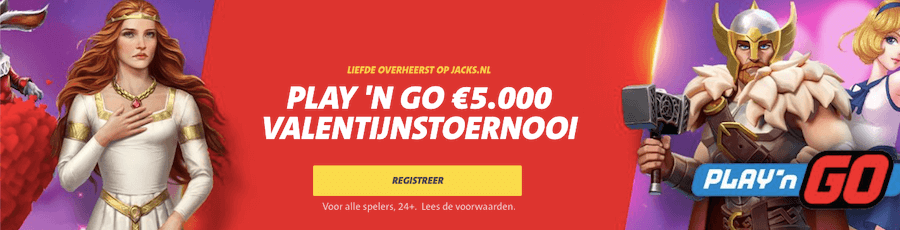 Exclusief bij Jack's Casino: Play’n GO €5.000 Valentijnstoernooi!
