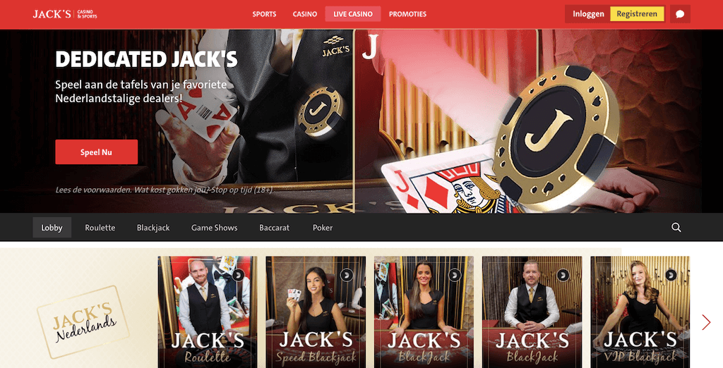 Live tafelspelen van Jack's Casino & Sports