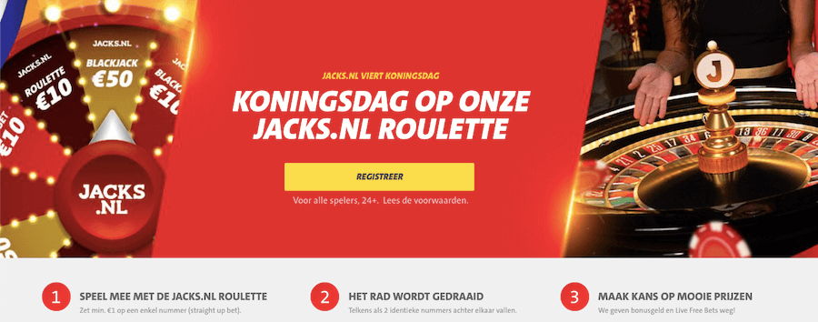 Roulette Koningsdag promotie van Jacks.nl