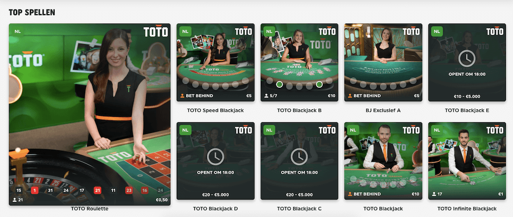 Doe met TOTO Live Blackjack een gooi naar de TOTO Koning Blackjack Bonus!