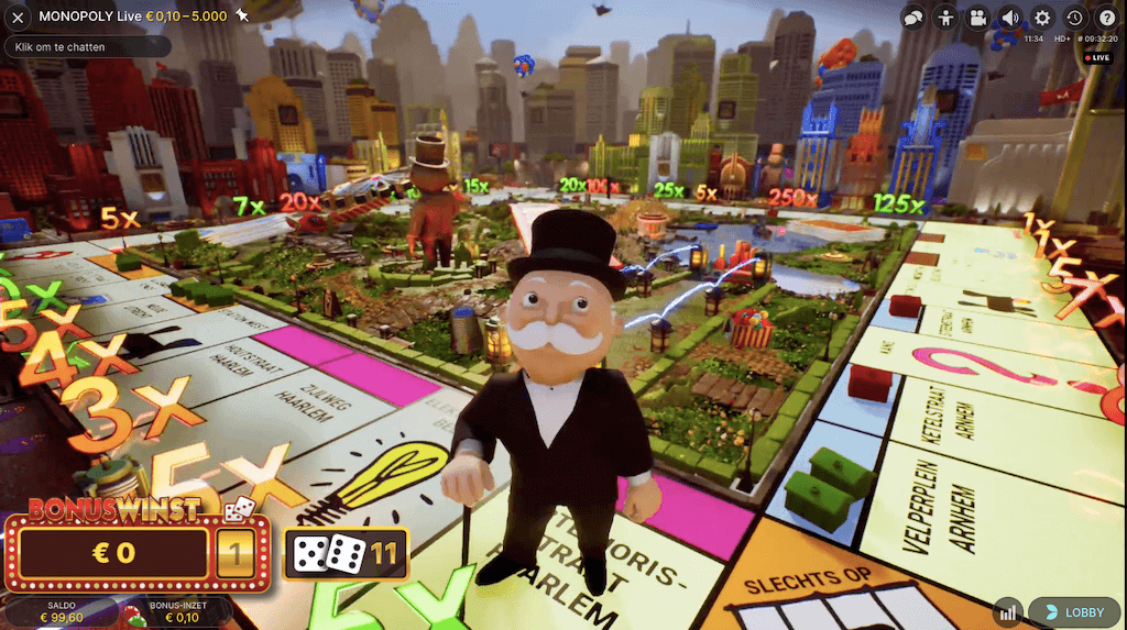 Bonusspel van Monopoly Big Baller Live