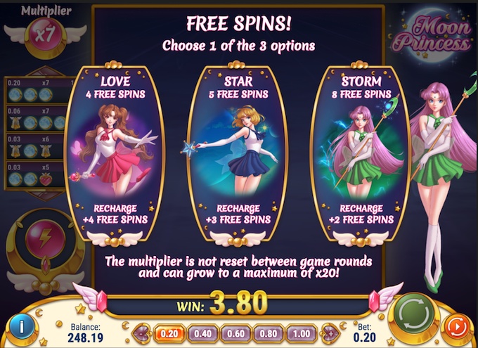 Moon Princess free spins
