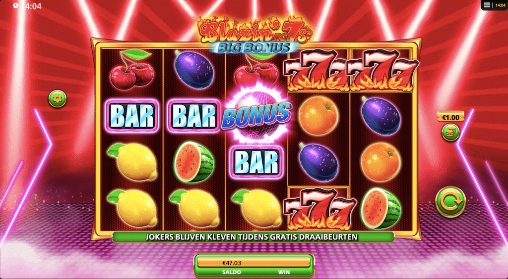 Nieuwe Blazin' Hot 7s Big Bonus fruitautomaat van SG Digital