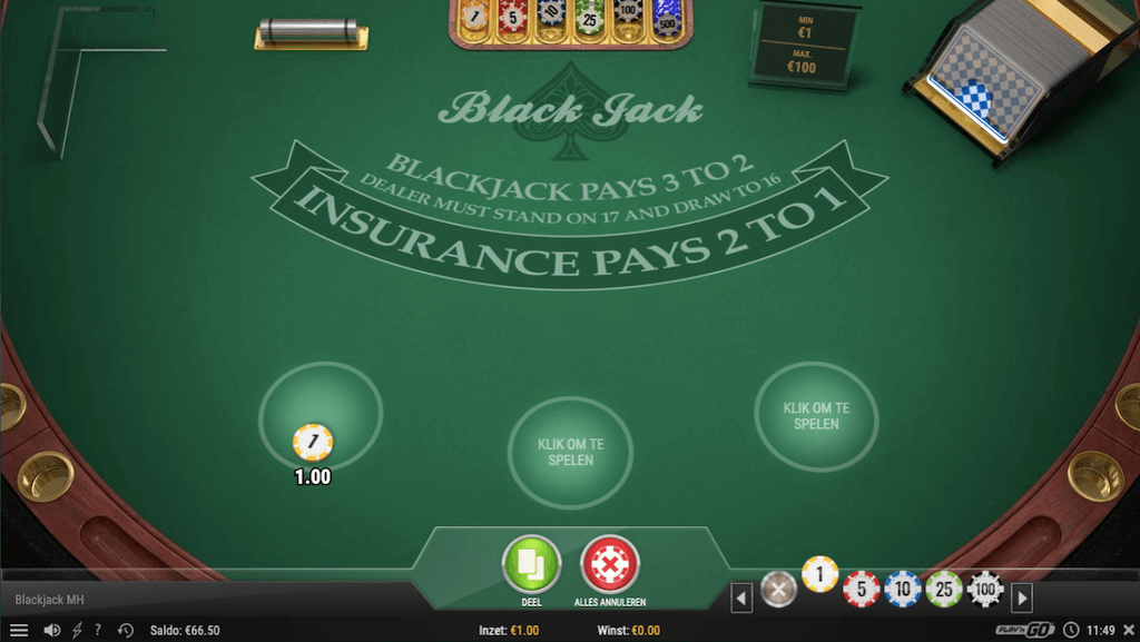 Blackjack Multihands van Play'n GO