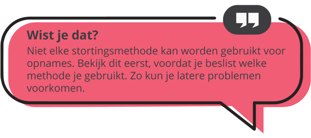 Het is niet mogelijk om met alle online casino betaalmethoden zowel geld te storten als op te nemen en vice versa