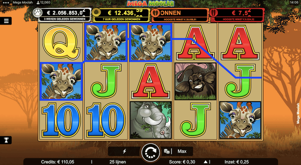 Mega Moolah jackpot slot van Microgaming