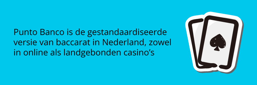 Punto Banco is dé standaardvariant van baccarat in Nederland