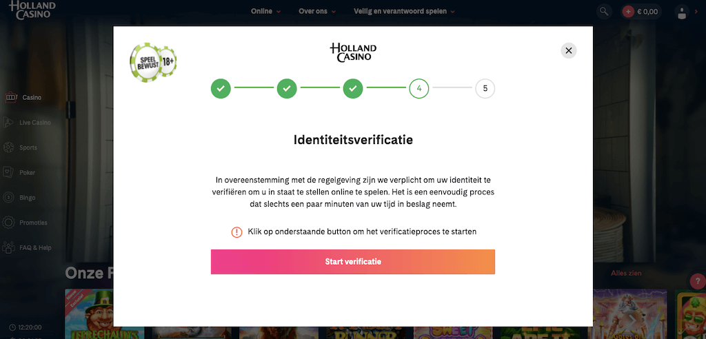 Registratieproces Holland Casino Online