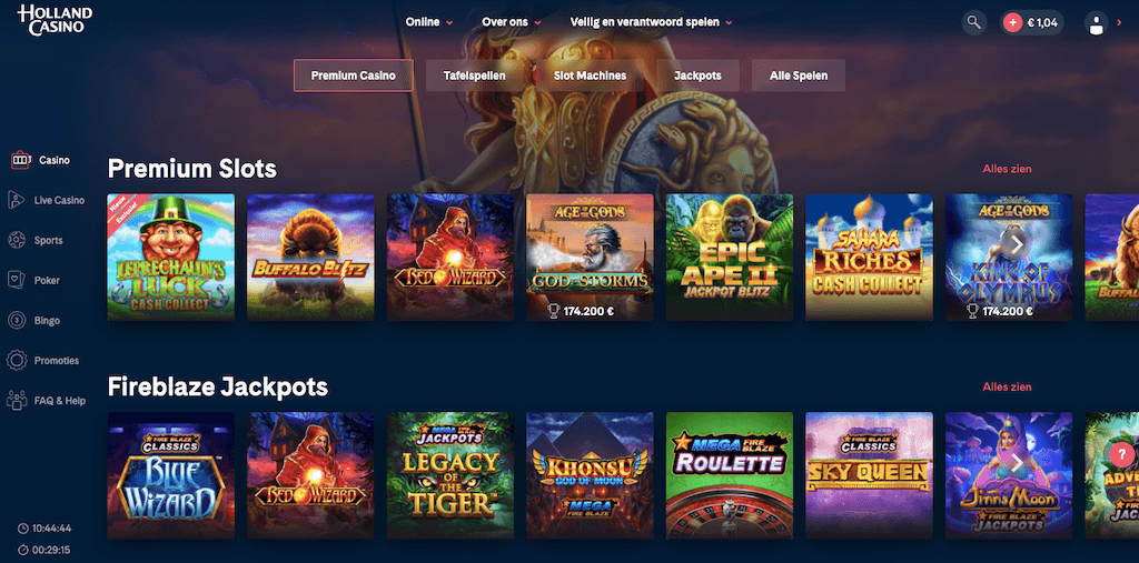 Spelaanbod Holland Casino Online