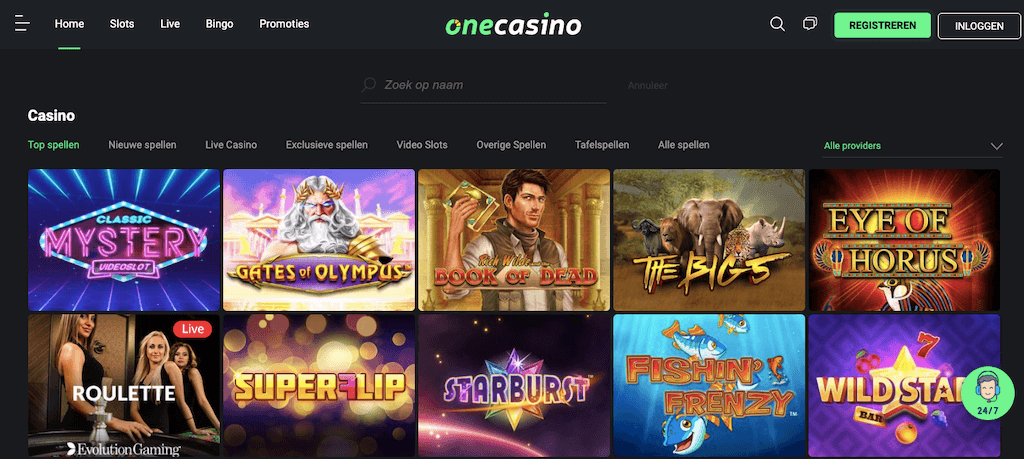 Top spellen van One Casino