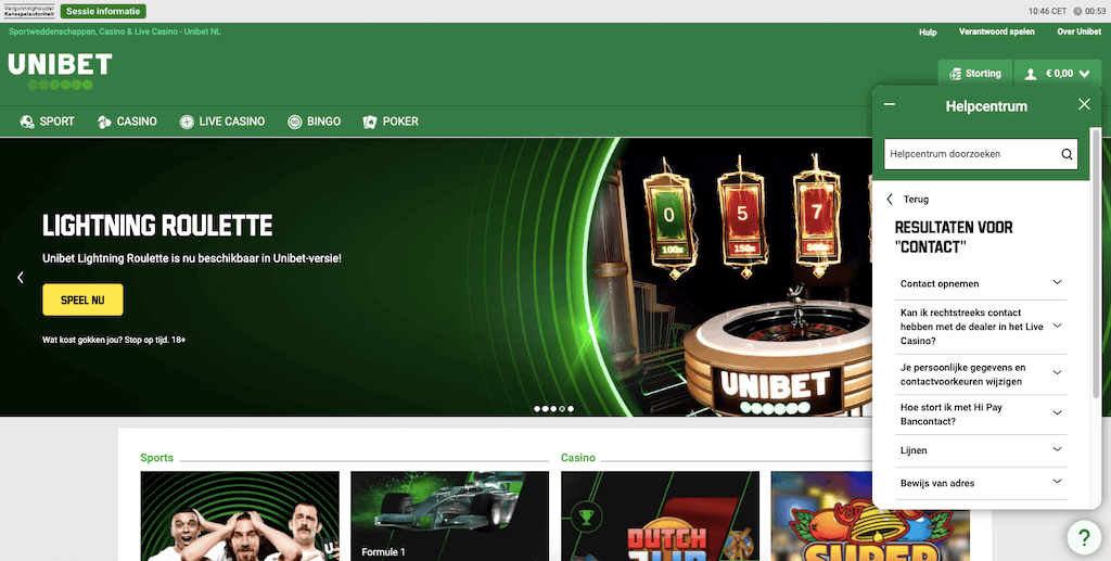 Unibet klantenservice