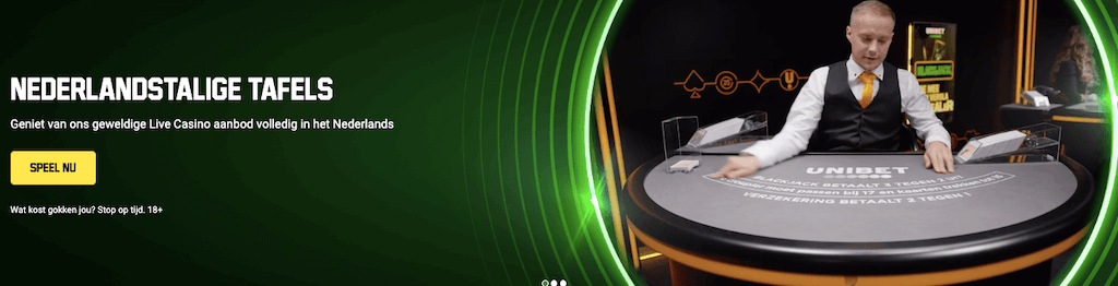 Nederlandstalige speeltafels van Unibet Nederland