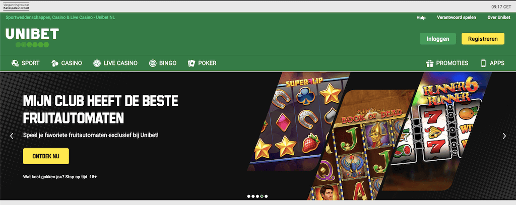 Unibet nu ook legaal in Nederland