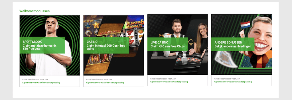 Alle verschillende Unibet welkomstbonussen